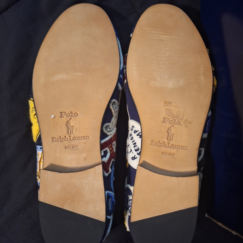 Polo by Ralph Lauren Navy Canvas Paxton Slip-Ons with Patch Accents - Picture 6 of 11